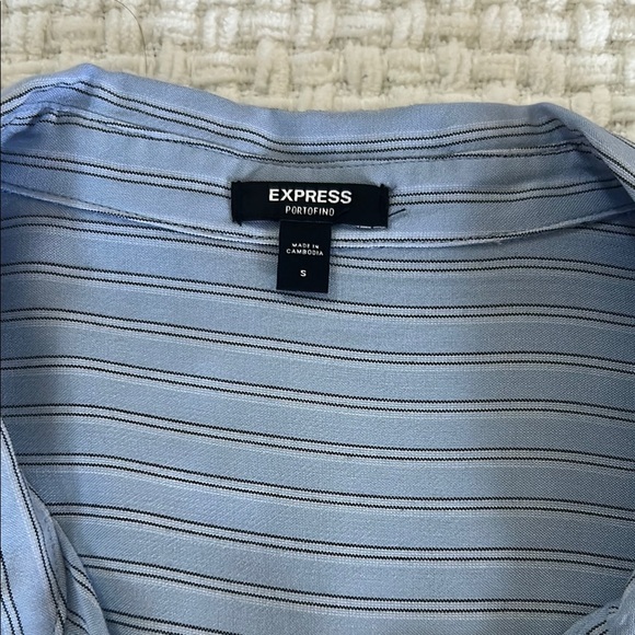Express Light Blue Striped Portofino Shirt - Picture 1 of 3